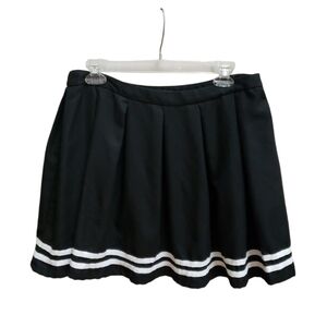 Hot Topic Skirt Womens Size XL Black White Stripe Mini Preppy Academia